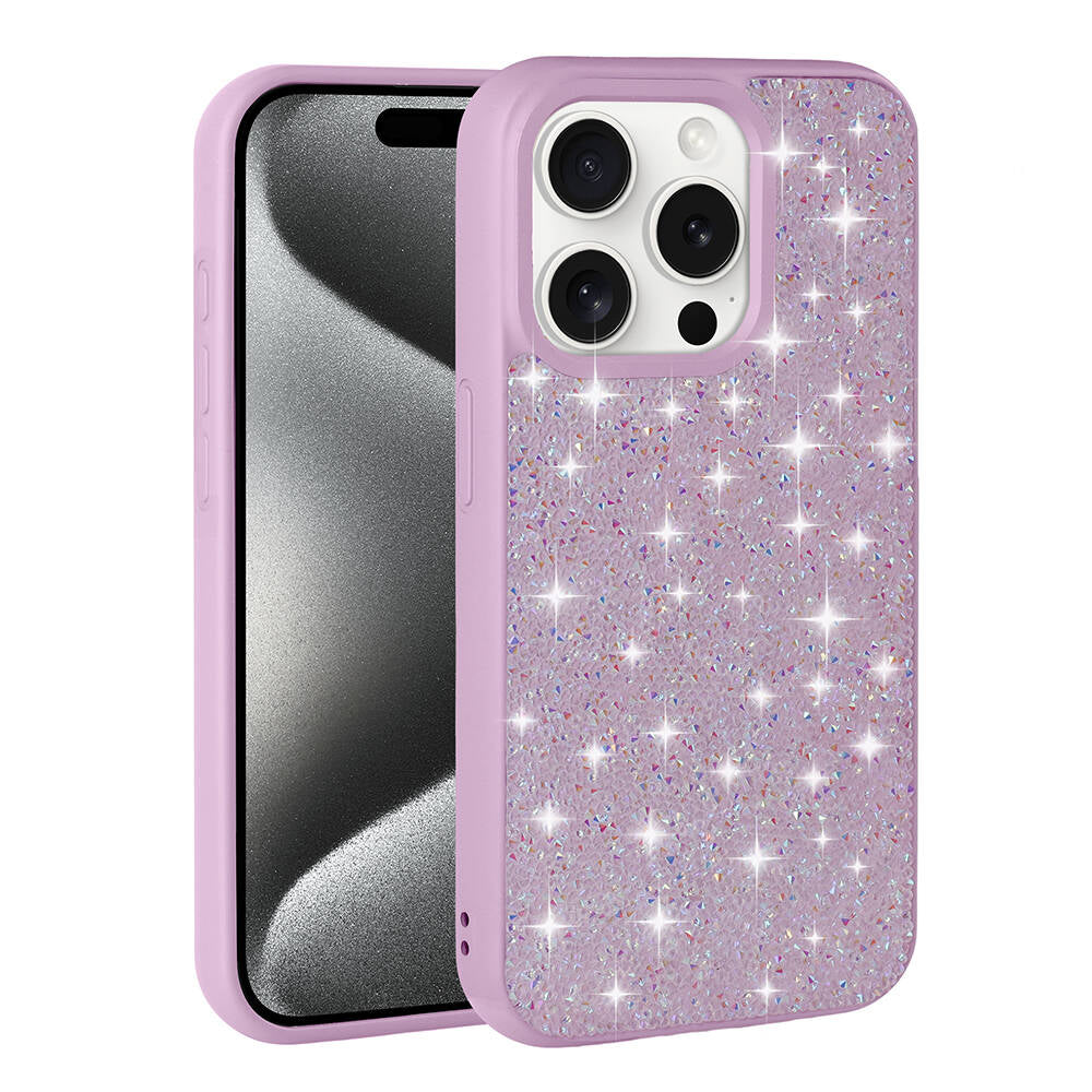 Apple iPhone 15 Pro Max Kılıf Parlak Taşlı Tasarım Zore Pırlanta Kapak Gri