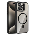 Apple iPhone 15 Pro Max Kılıf Standlı ve Kamera Lens Hediyeli M-Safe Şarj Özellikli Zore Etro Kapak