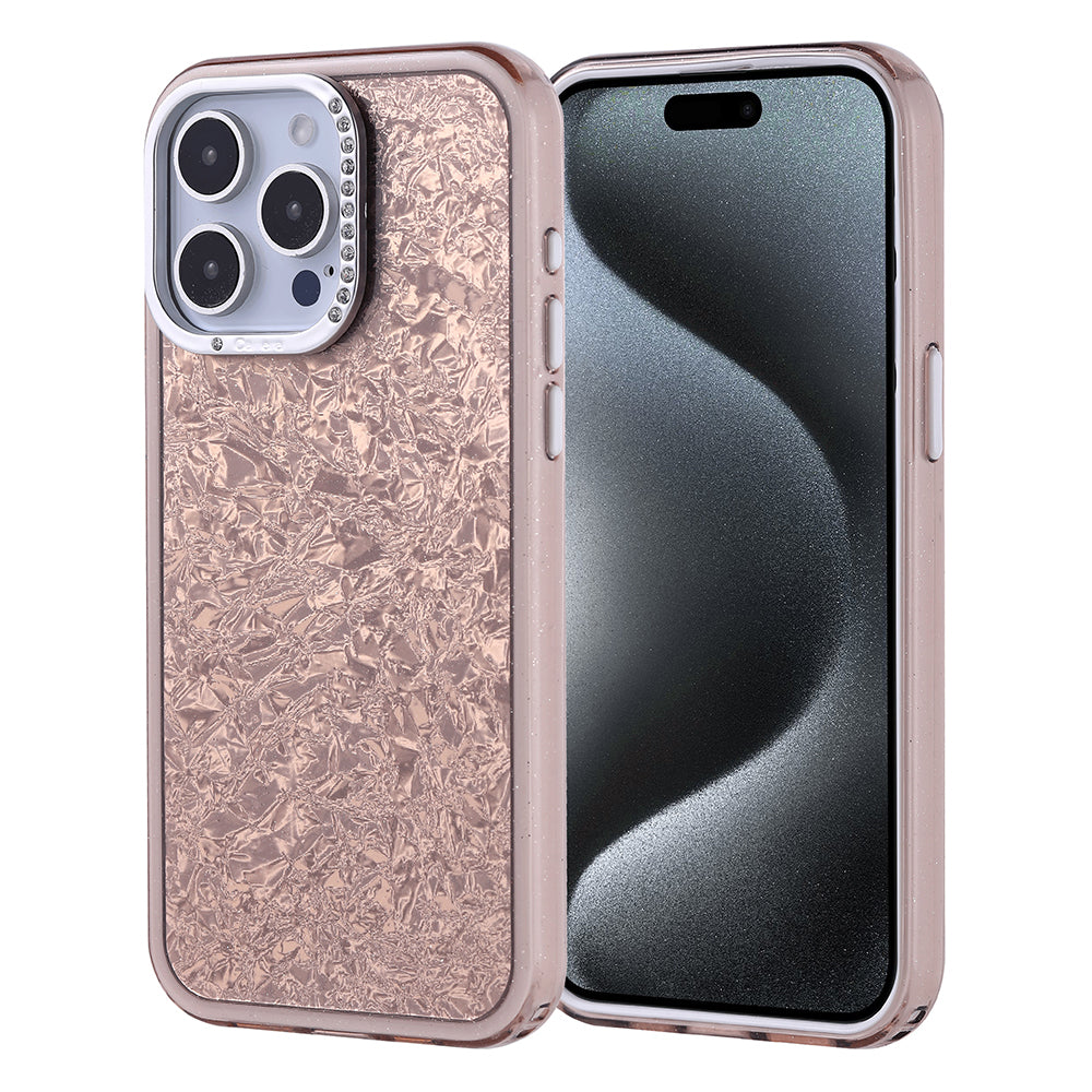 Apple iPhone 15 Pro Max Kılıf Taşlı Tasarımlı Zore Kapi Kapak Gold