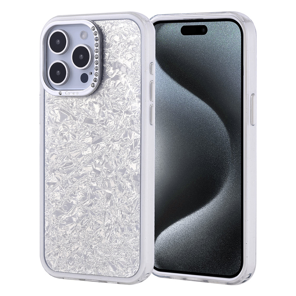 Apple iPhone 15 Pro Max Kılıf Taşlı Tasarımlı Zore Kapi Kapak Gümüş