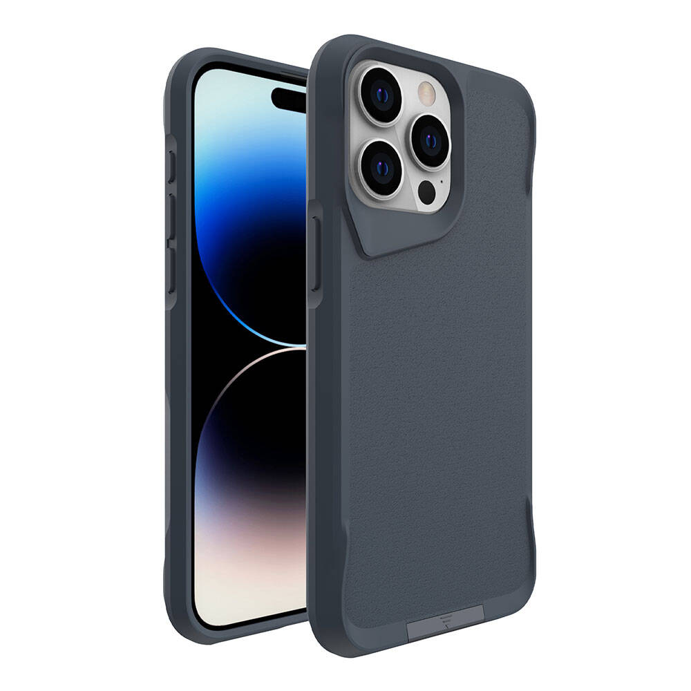Apple iPhone 15 Pro Max Kılıf Zore Airbag Kenarlı T-Max Mat Standlı Kapak Lacivert