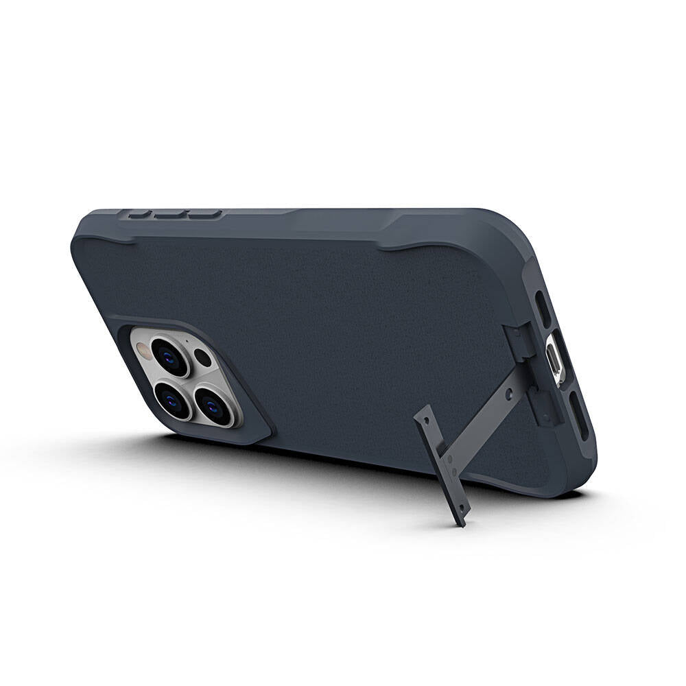 Apple iPhone 15 Pro Max Kılıf Zore Airbag Kenarlı T-Max Mat Standlı Kapak Siyah