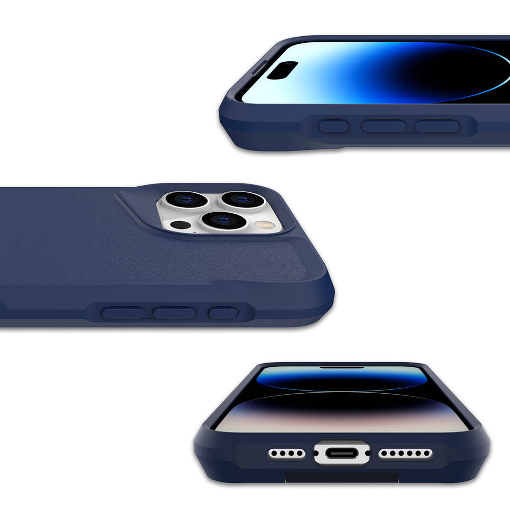 Apple iPhone 15 Pro Max Kılıf Zore Airbag Kenarlı T-Max Mat Standlı Kapak Gri