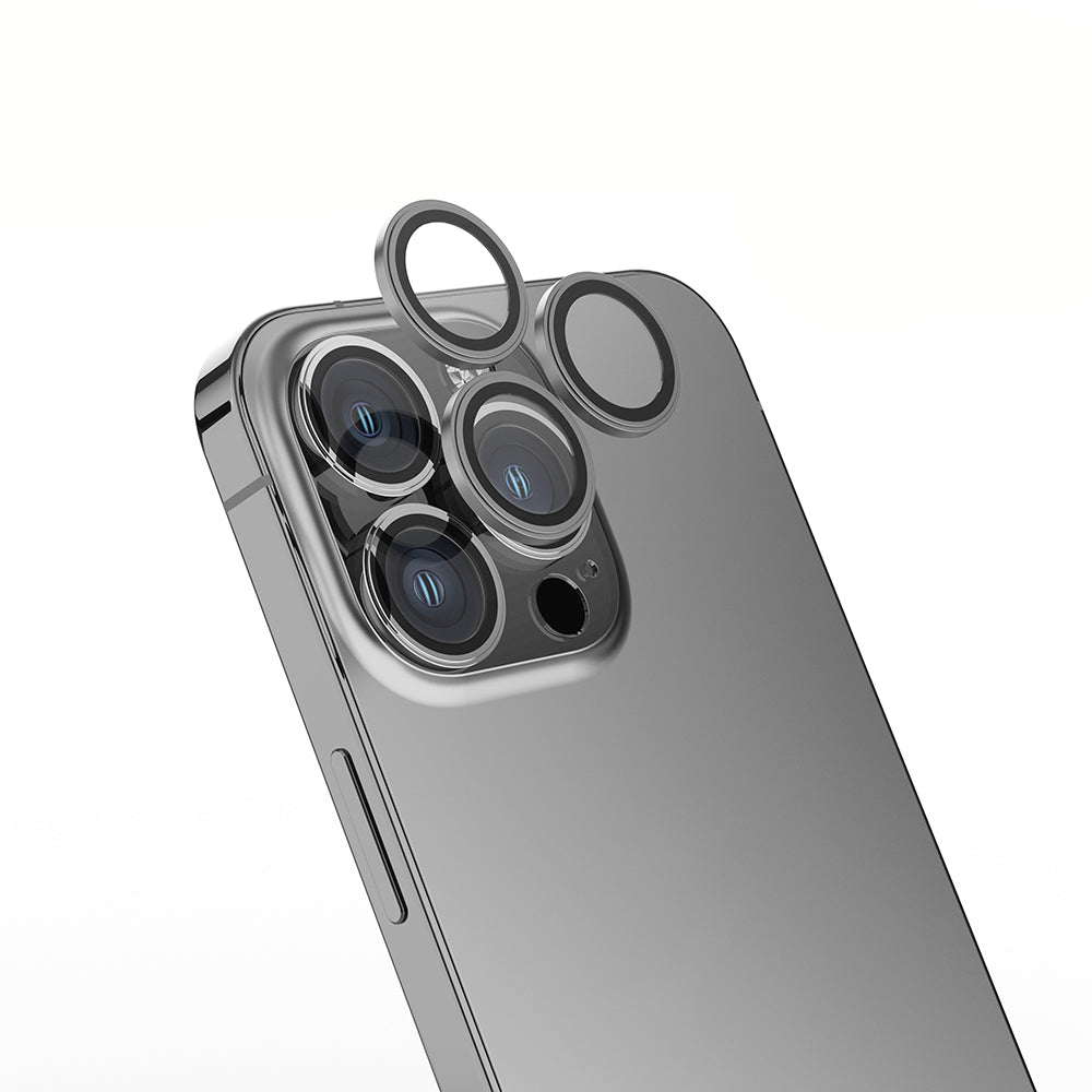 Apple iPhone 15 Pro Zore Mikro Kamera Lens Koruyucu Koyu Gri