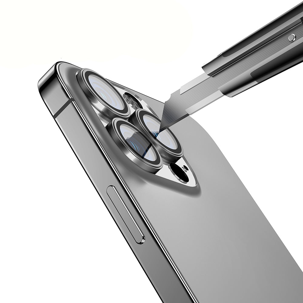 Apple iPhone 15 Pro Zore Mikro Kamera Lens Koruyucu Koyu Gri