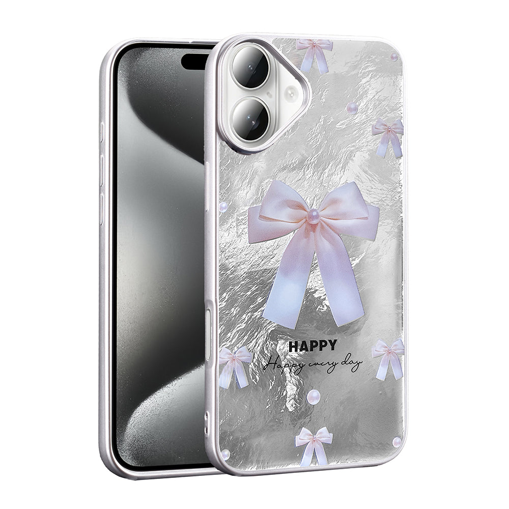 Apple iPhone 16 Kılıf Desenli Zore Mep Kapak İncili Fiyonk