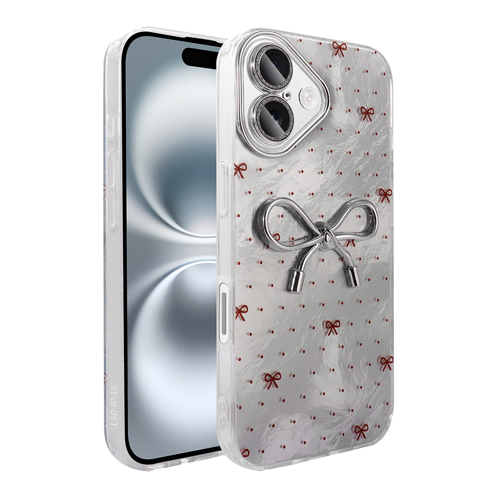 Apple iPhone 16 Kılıf Kamera Korumalı Figürlü Zore Ponti Silikon Kapak Beyaz