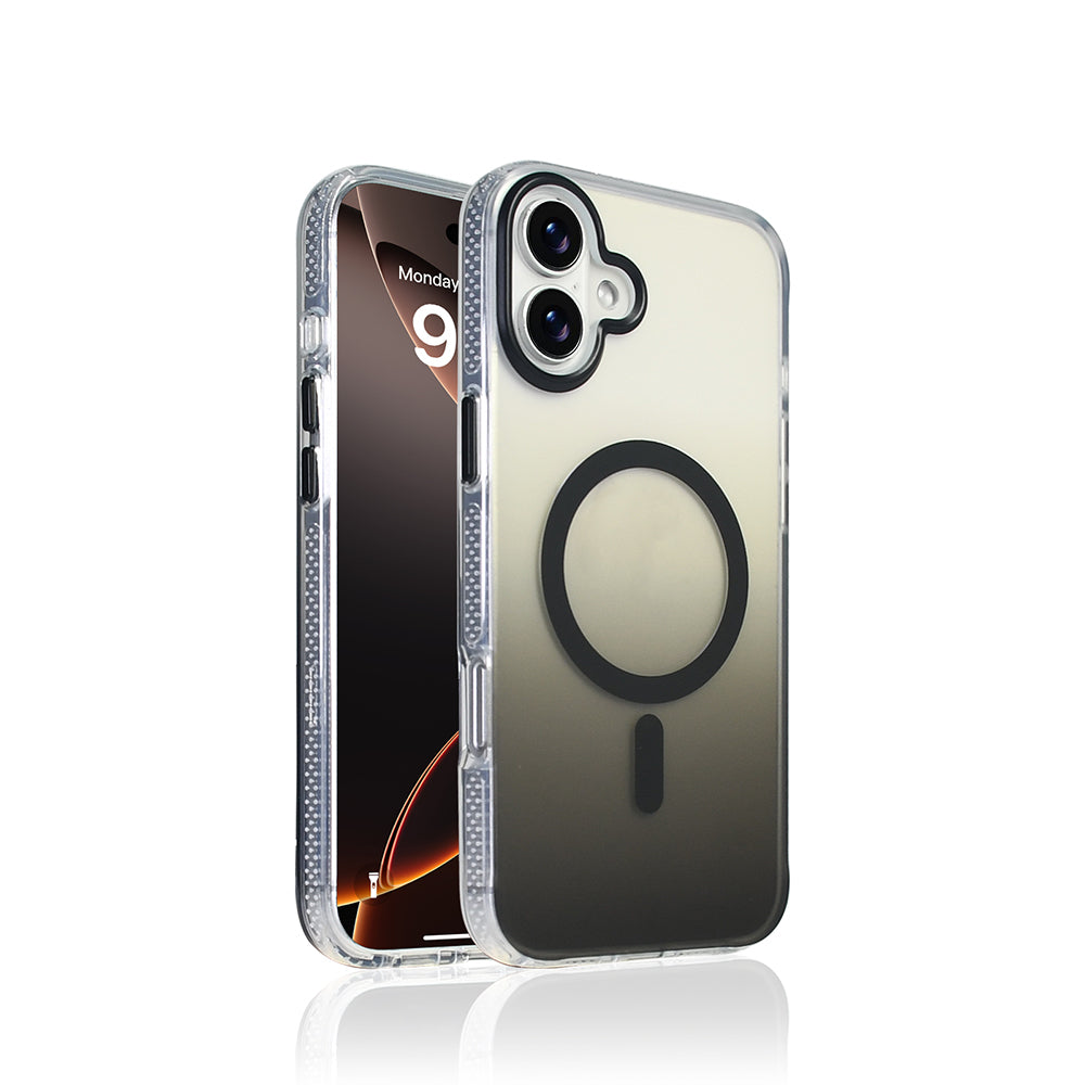 Apple iPhone 16 Kılıf M-safe Şarj Özellikli Transparan Renk Geçişli Zore Toros Kapak
