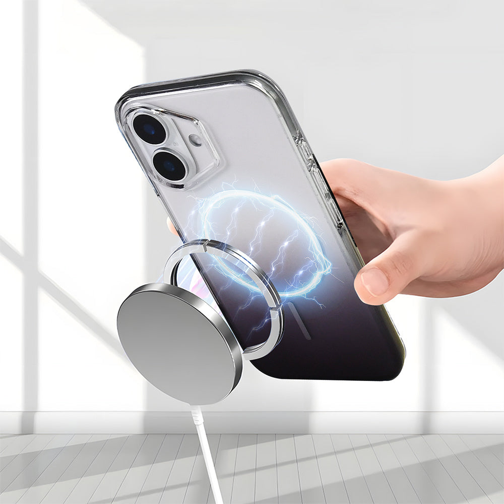 Apple iPhone 16 Kılıf M-Safe Şarj Özellikli Zore Septik Silikon Kapak Mor