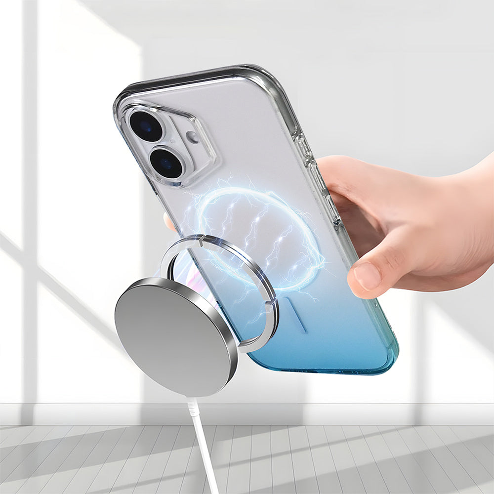 Apple iPhone 16 Kılıf M-Safe Şarj Özellikli Zore Septik Silikon Kapak Turkuaz