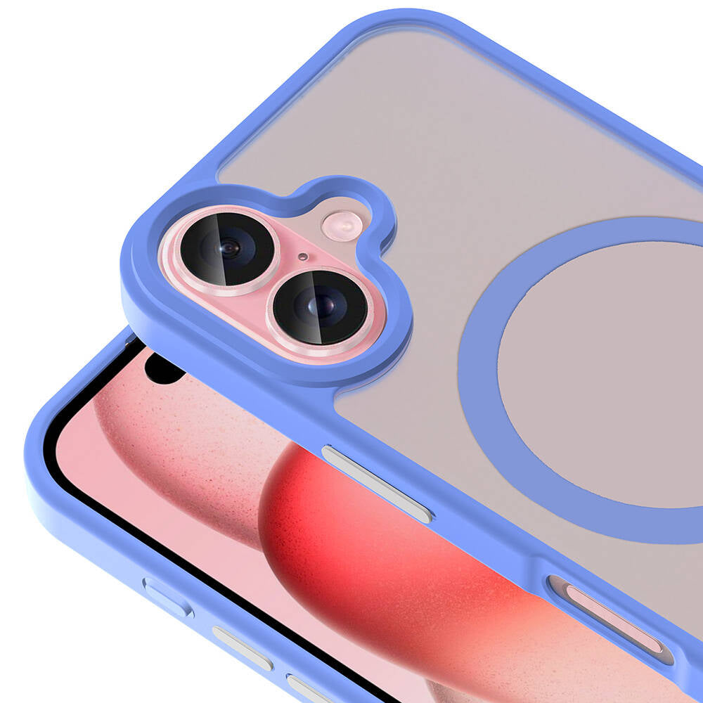 Apple iPhone 16 Kılıf M-safe Şarj Özellikli Mat Arka Yüzey Zore Sio Kapak Derin Mor