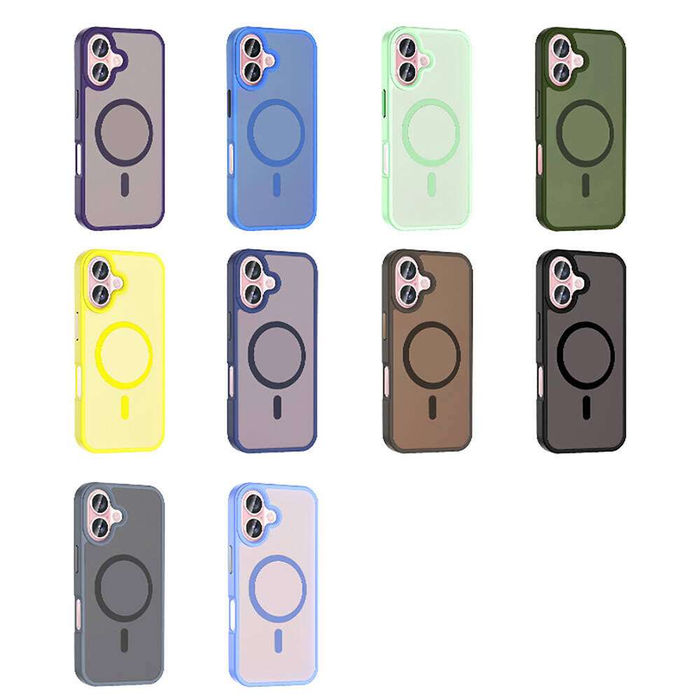 Apple iPhone 16 Kılıf M-safe Şarj Özellikli Mat Arka Yüzey Zore Sio Kapak Rose Gold