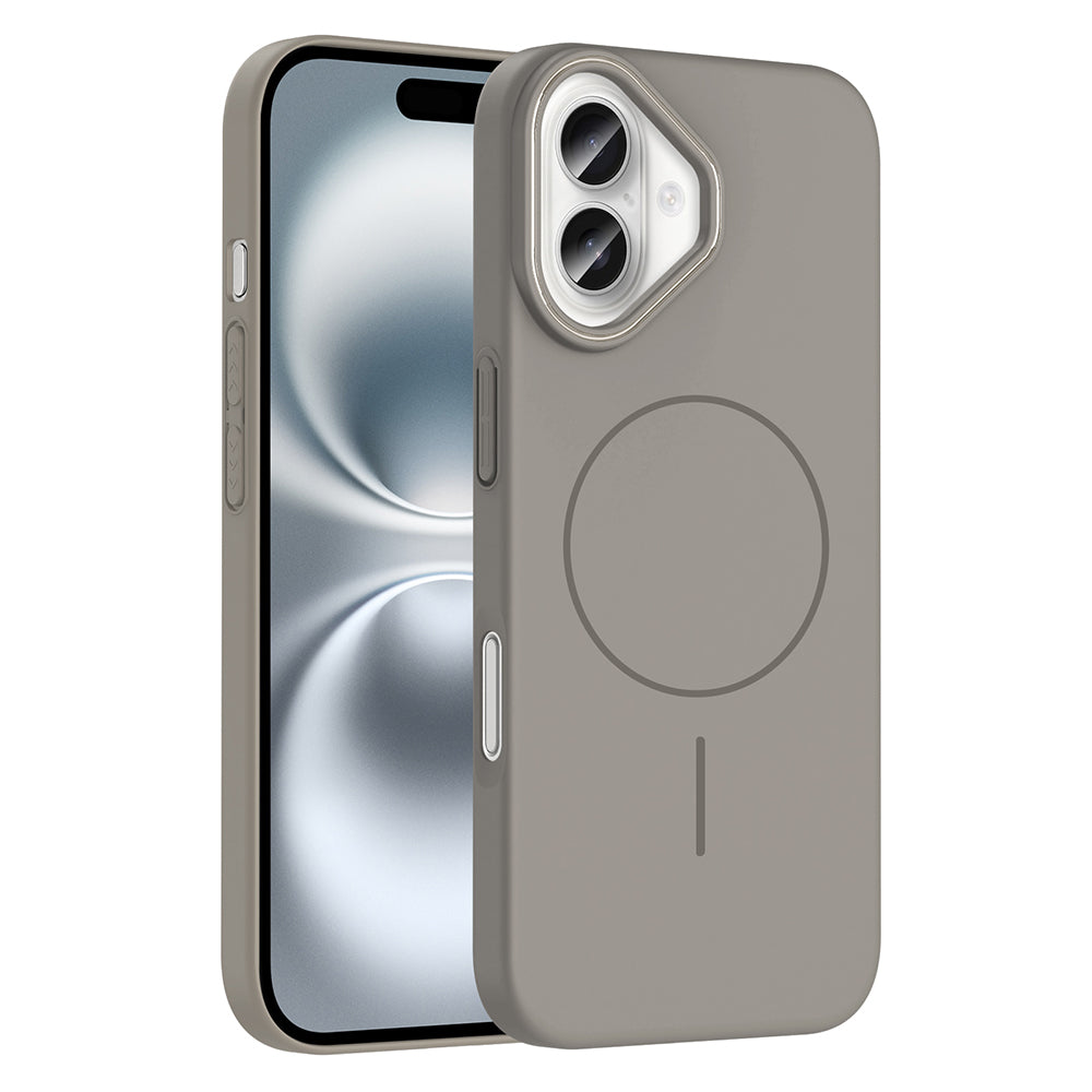 Apple iPhone 16 Kılıf M-safe Şarj Özellikli Zore Ruby Sert Kapak Lacivert