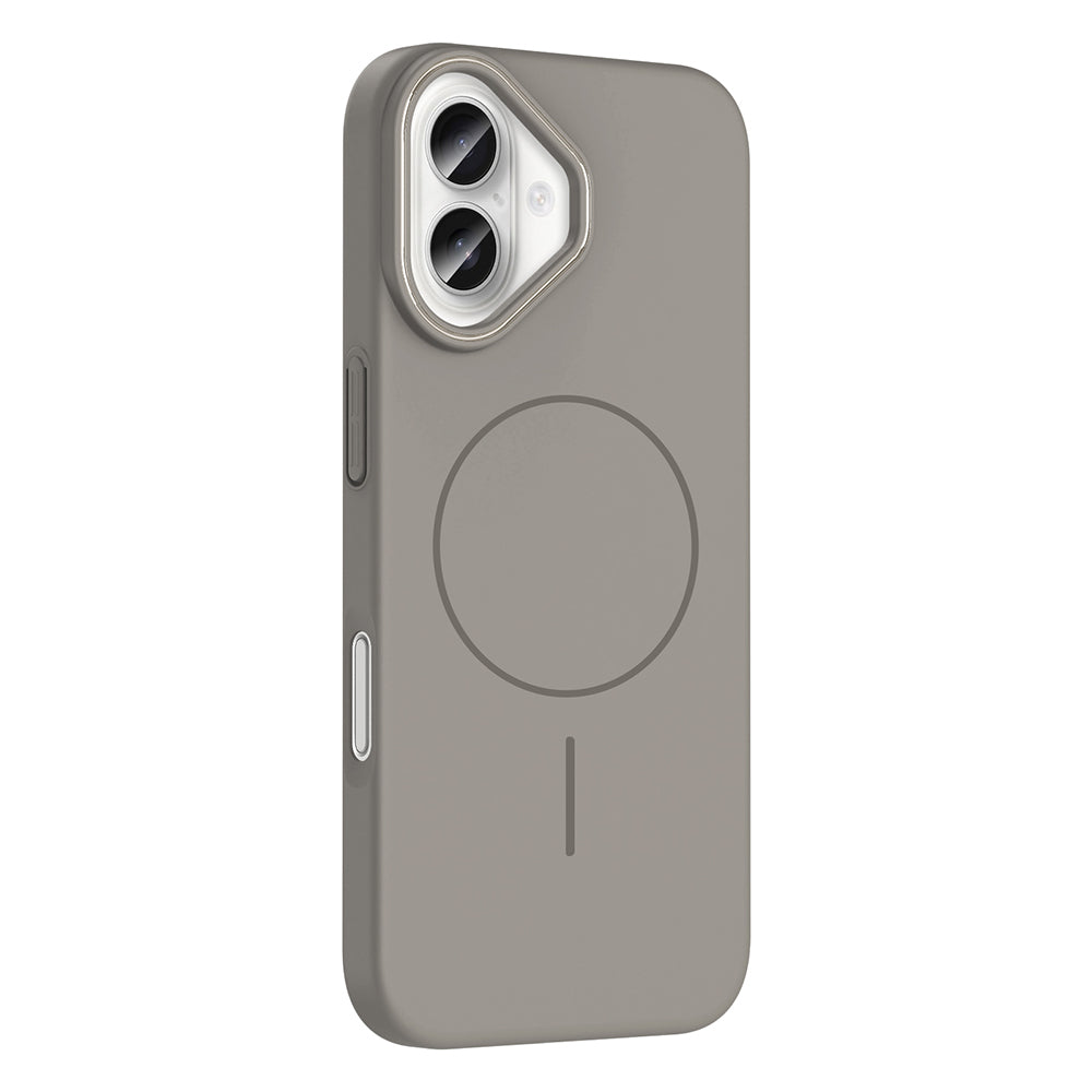 Apple iPhone 16 Kılıf M-safe Şarj Özellikli Zore Ruby Sert Kapak Desert Titanyum