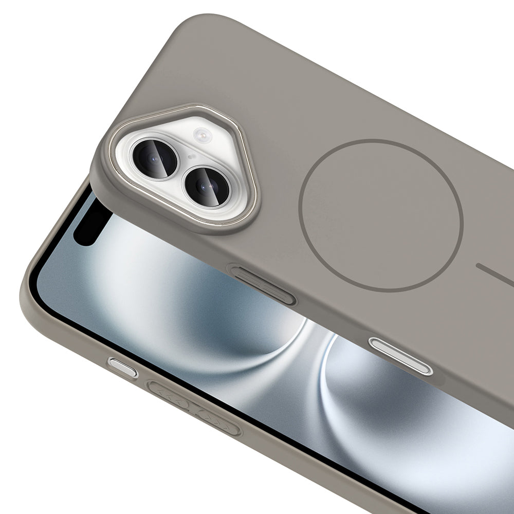 Apple iPhone 16 Kılıf M-safe Şarj Özellikli Zore Ruby Sert Kapak Siyah