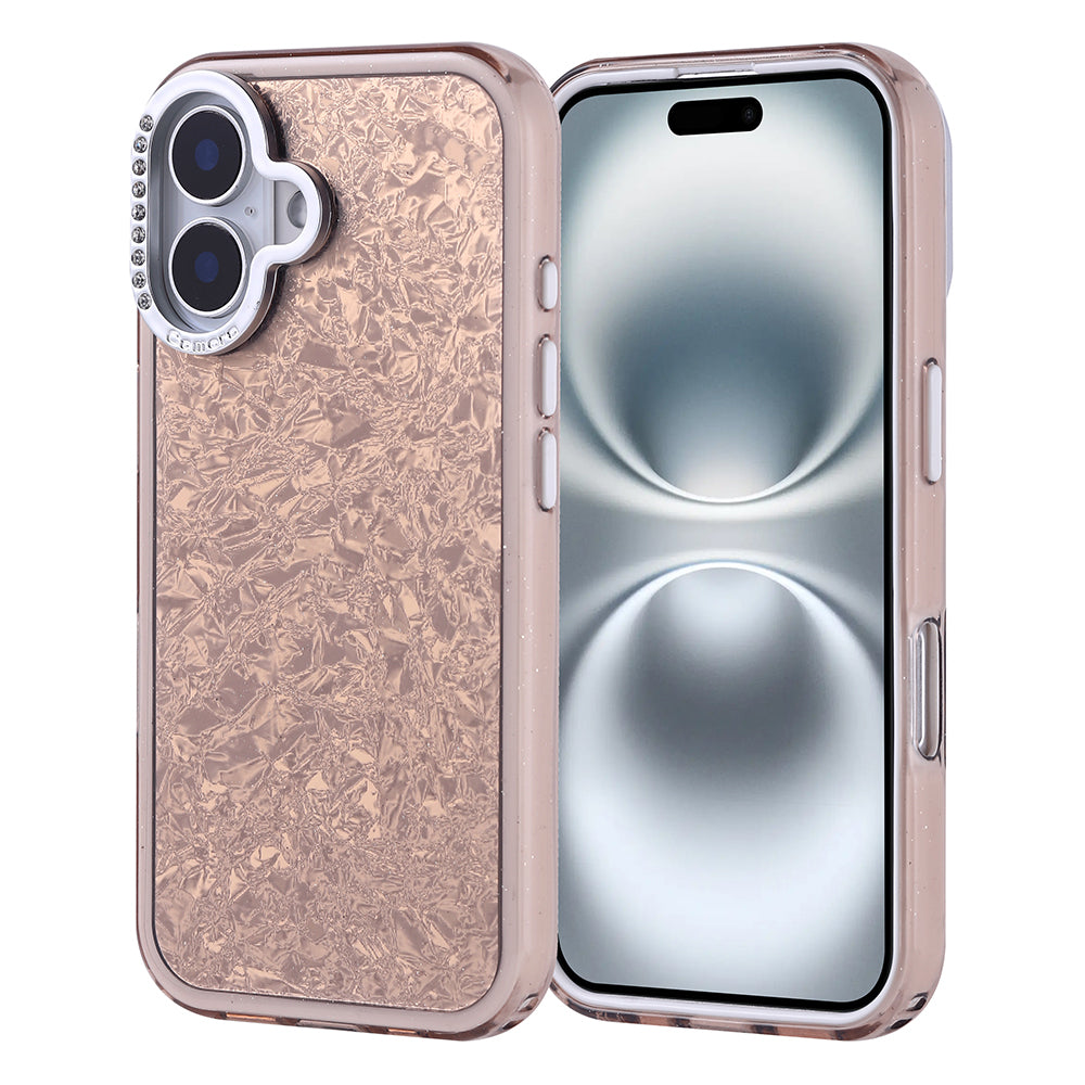 Apple iPhone 16 Kılıf Taşlı Tasarımlı  Zore Kapi Kapak Gold