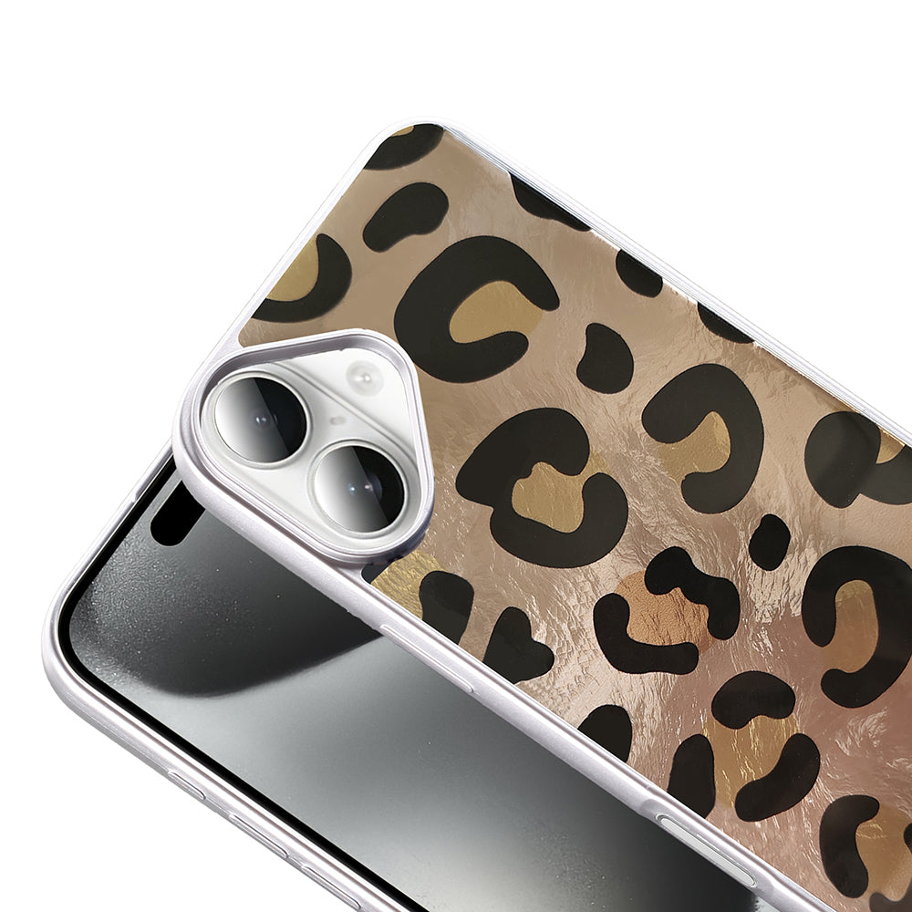 Apple iPhone 16 Plus Kılıf Desenli Zore Mep Kapak Gri Leopar