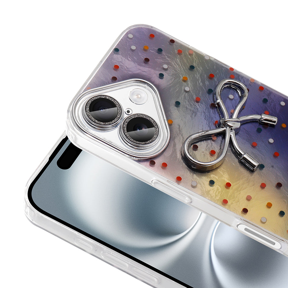 Apple iPhone 16 Plus Kılıf Kamera Korumalı Figürlü Zore Ponti Silikon Kapak Açık Pembe