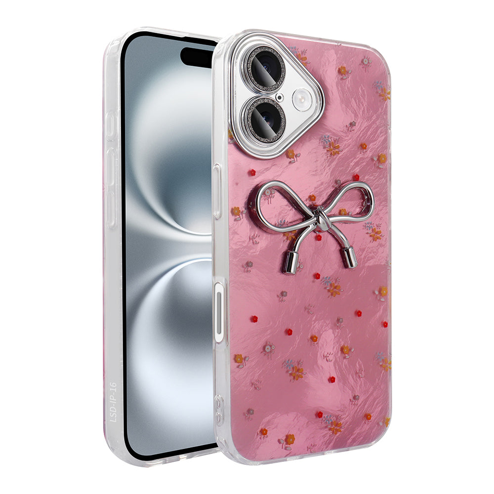 Apple iPhone 16 Plus Kılıf Kamera Korumalı Figürlü Zore Ponti Silikon Kapak Açık Pembe