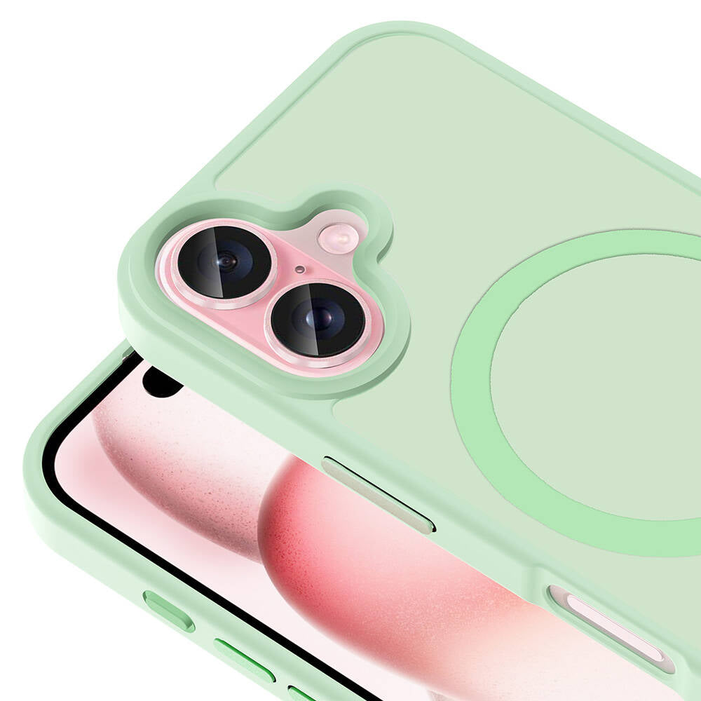 Apple iPhone 16 Plus Kılıf M-safe Şarj Özellikli Mat Arka Yüzey Zore Sio Kapak Koyu Yeşil
