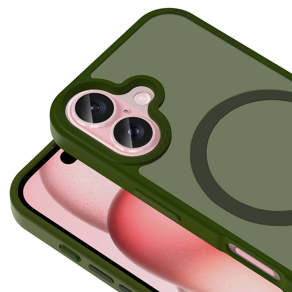 Apple iPhone 16 Plus Kılıf M-safe Şarj Özellikli Mat Arka Yüzey Zore Sio Kapak Rose Gold