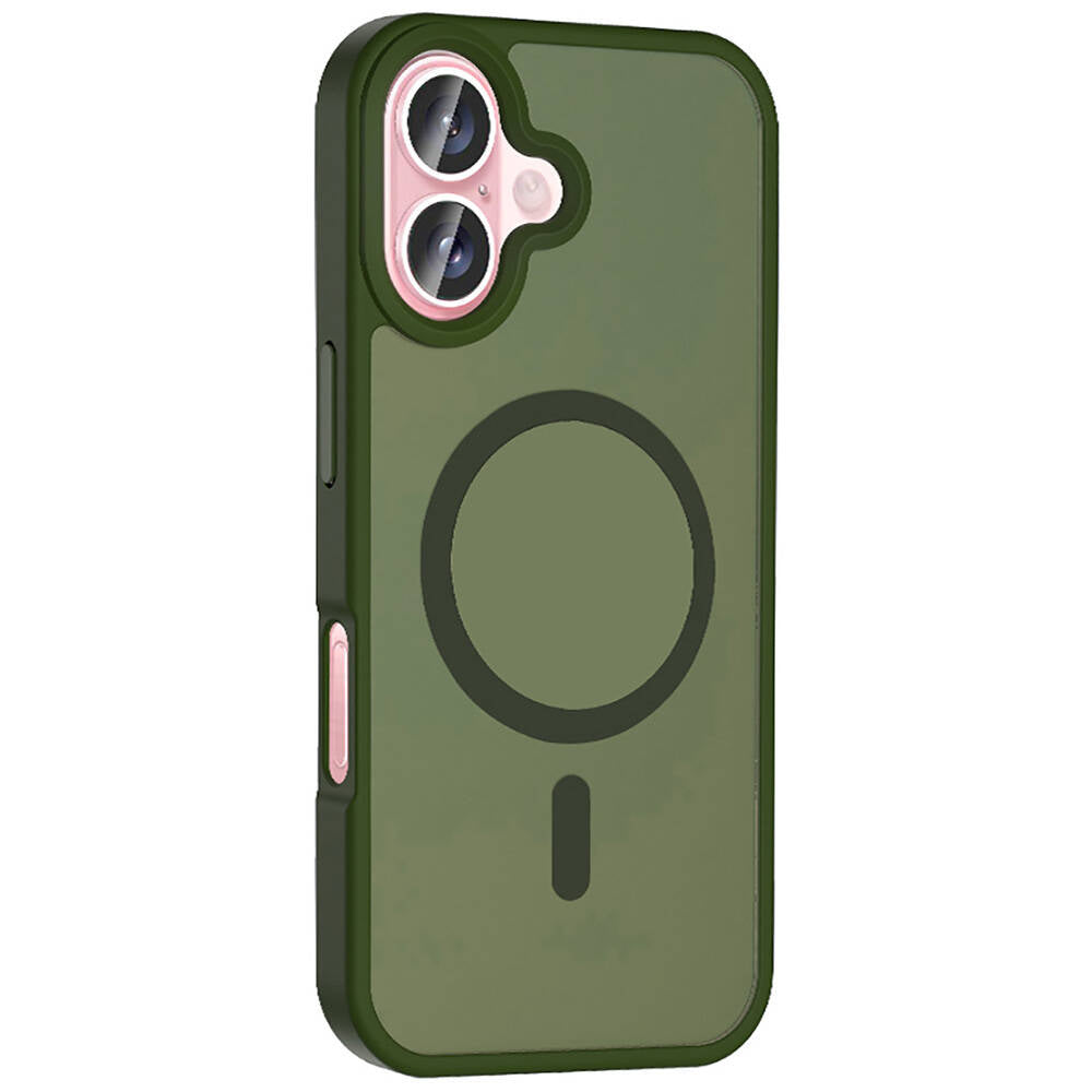 Apple iPhone 16 Plus Kılıf M-safe Şarj Özellikli Mat Arka Yüzey Zore Sio Kapak Gri