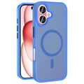 Apple iPhone 16 Plus Kılıf M-safe Şarj Özellikli Mat Arka Yüzey Zore Sio Kapak Mavi