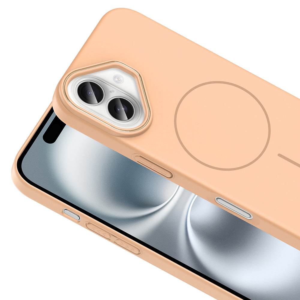 Apple iPhone 16 Plus Kılıf M-safe Şarj Özellikli Zore Ruby Sert Kapak Desert Titanyum