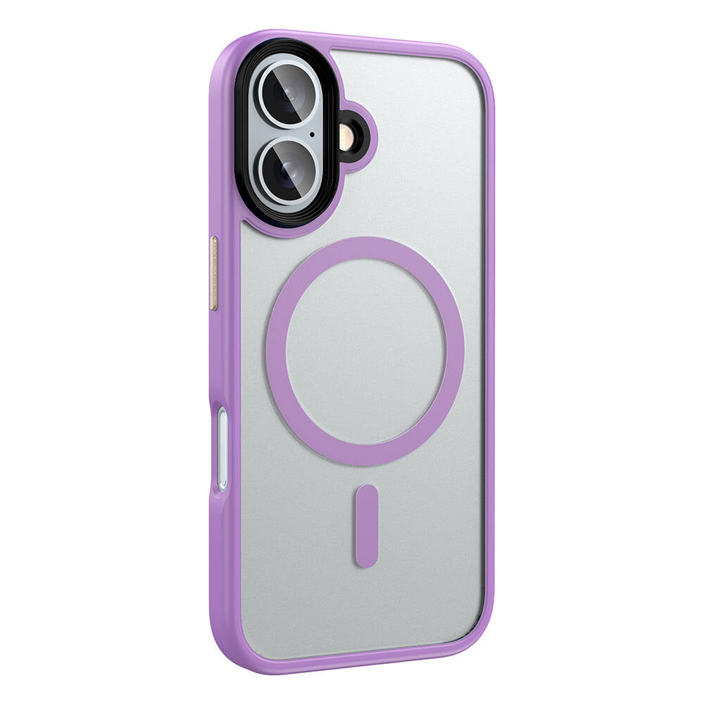 Apple iPhone 16 Plus Kılıf Mat Arka Yüzey Wireless Şarj Özellikli Zore Flet M-safe Kapak Desert Titanyum