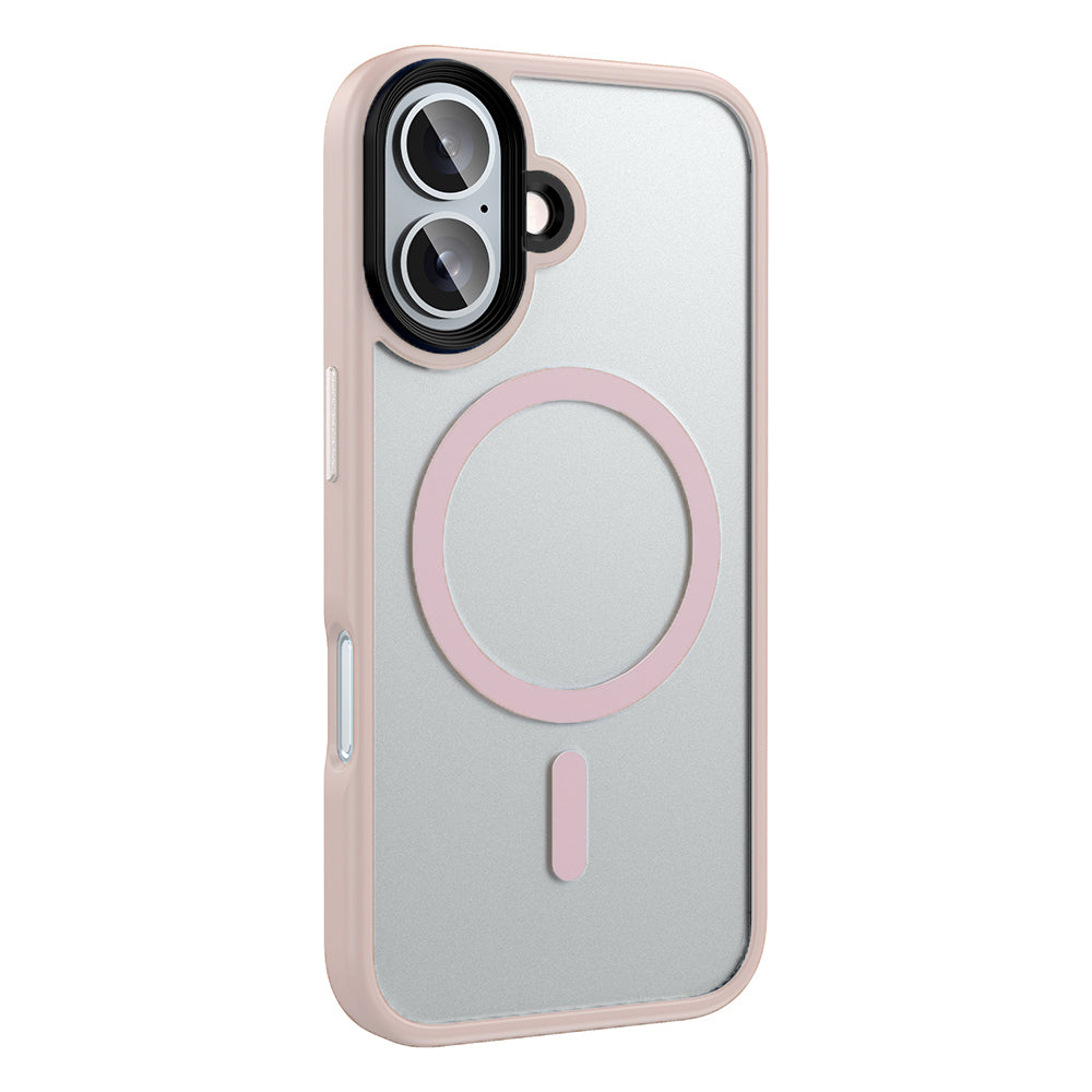 Apple iPhone 16 Plus Kılıf Mat Arka Yüzey Wireless Şarj Özellikli Zore Flet M-safe Kapak Sarı