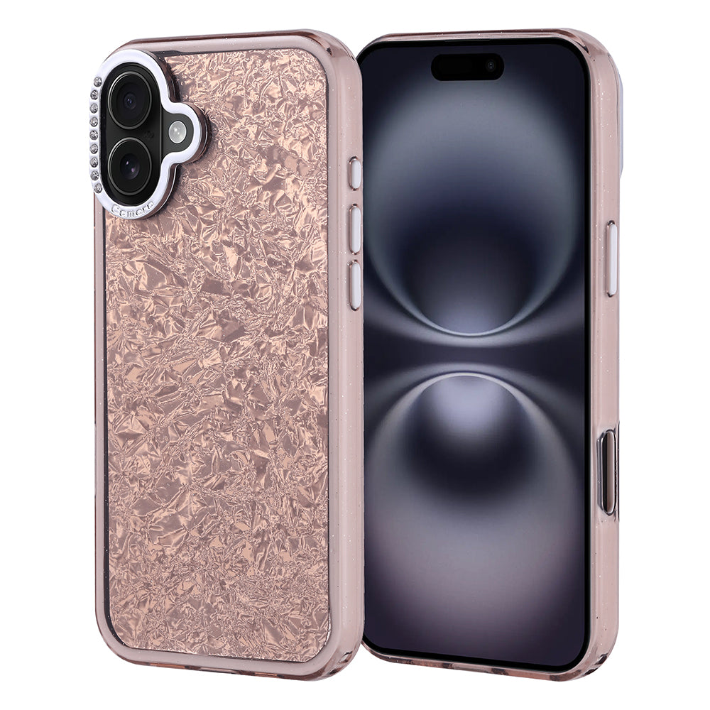 Apple iPhone 16 Plus Kılıf Taşlı Tasarımlı Zore Kapi Kapak Gold