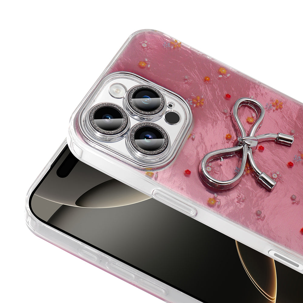 Apple iPhone 16 Pro Kılıf Kamera Korumalı Figürlü Zore Ponti Silikon Kapak Lila