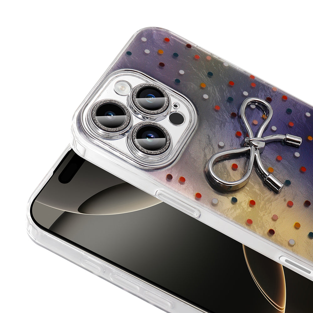 Apple iPhone 16 Pro Kılıf Kamera Korumalı Figürlü Zore Ponti Silikon Kapak Açık Pembe