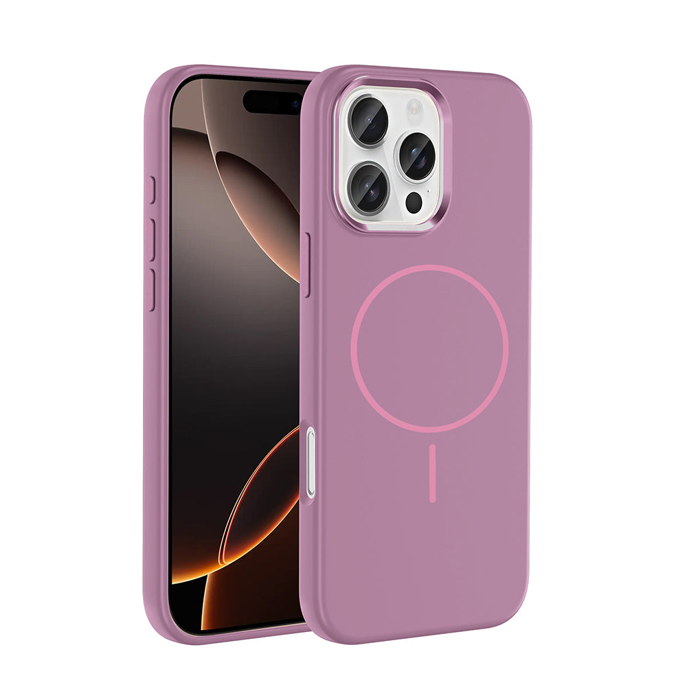 Apple iPhone 16 Pro Kılıf M-Safe Şarj Özellikli Metal Kamera Çerçeveli Zore Edi Silikon Kapak