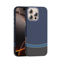 Apple iPhone 16 Pro Kılıf M-safe Şarj Özellikli Karbon Fiber Görünümlü Zore Gros Kapak Siyah-Lacivert