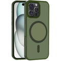 Apple iPhone 16 Pro Kılıf M-safe Şarj Özellikli Mat Arka Yüzey Zore Sio Kapak Koyu Yeşil