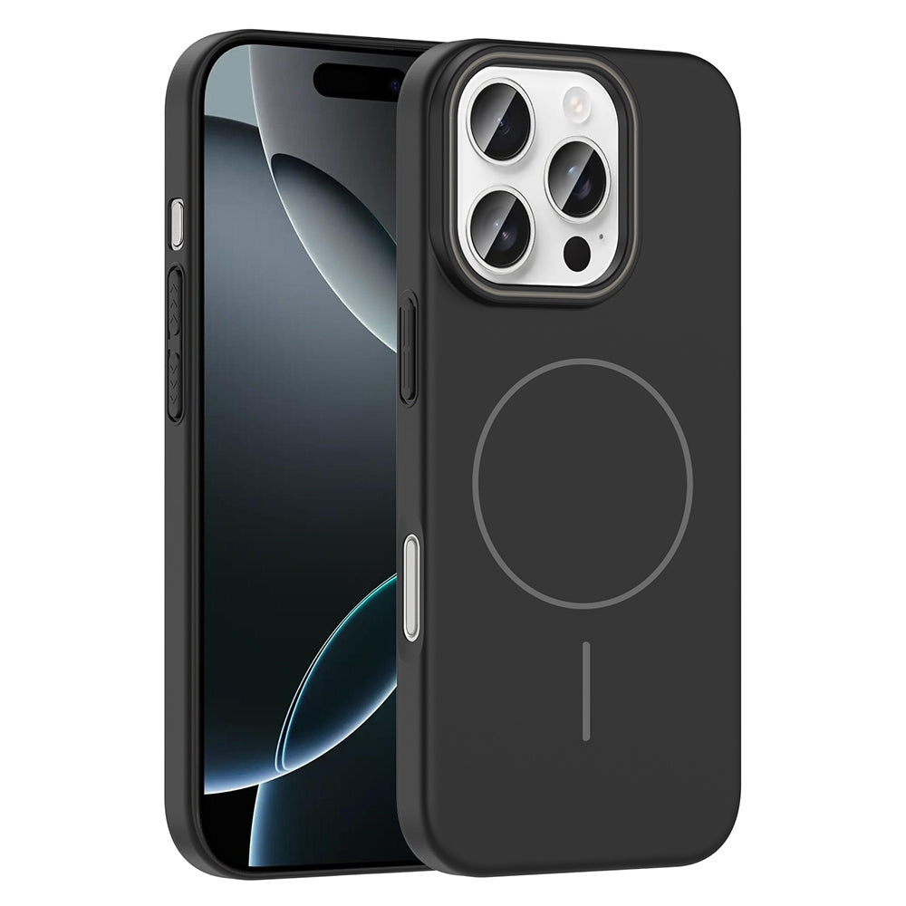 Apple iPhone 16 Pro Kılıf M-safe Şarj Özellikli Zore Ruby Sert Kapak Lacivert