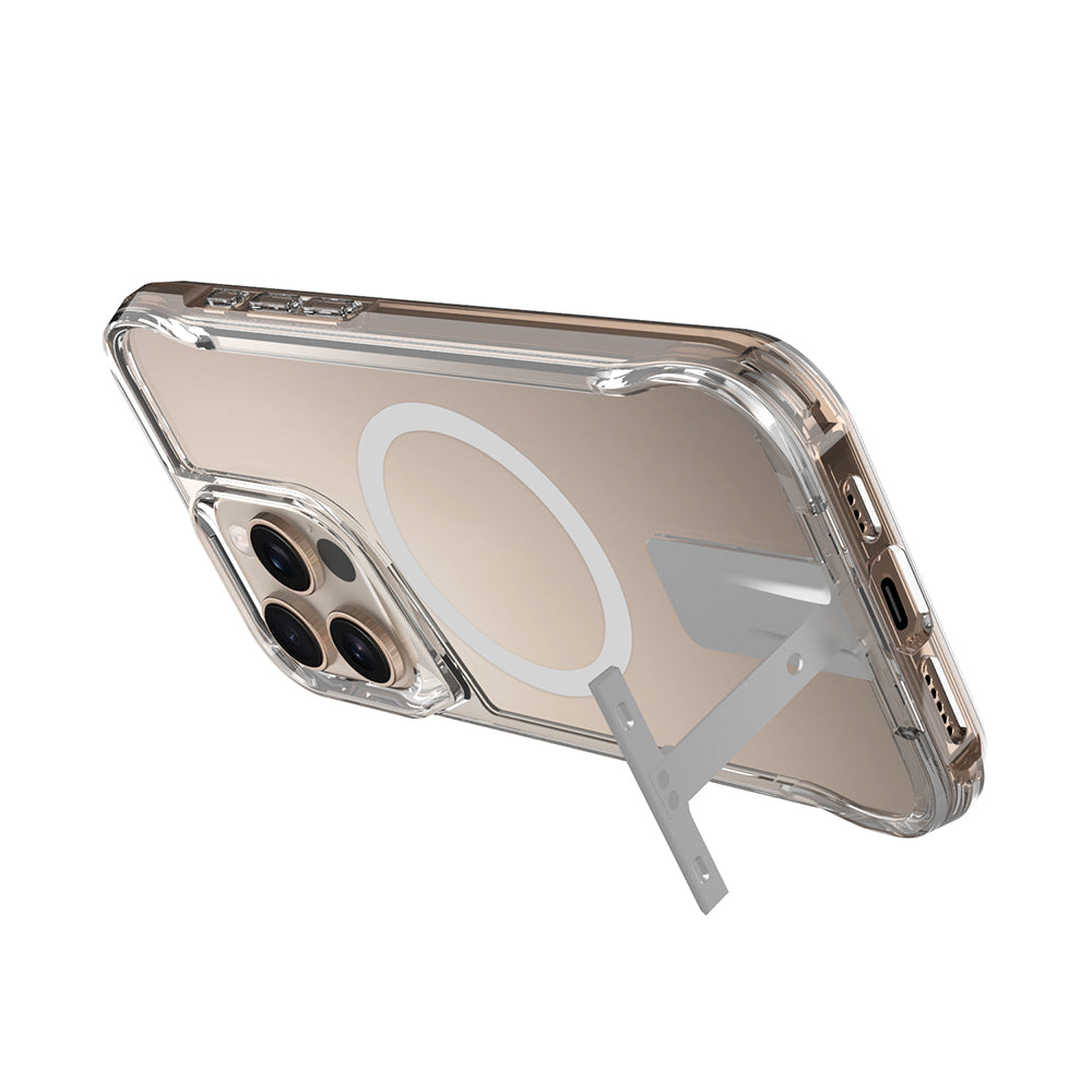 Apple iPhone 16 Pro Kılıf M-safe Şarj Özellikli Zore T-Max Standlı Kapak Şeffaf