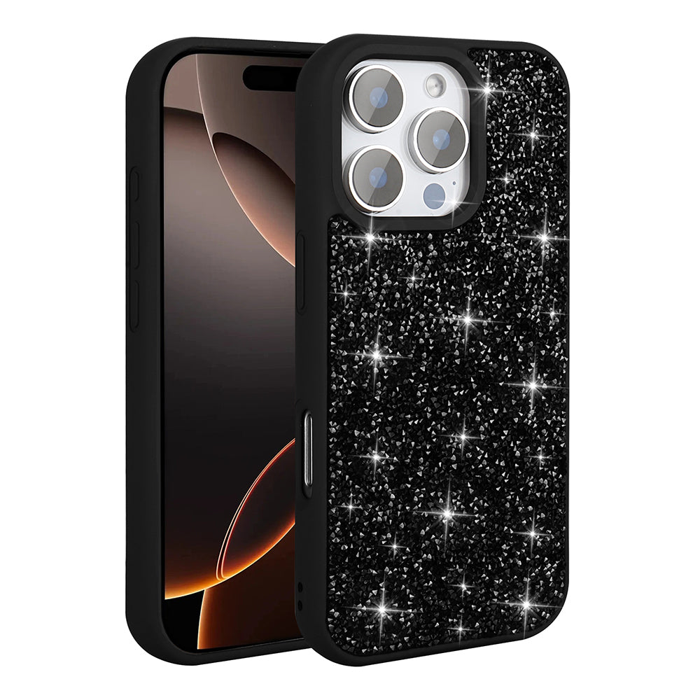 Apple iPhone 16 Pro Kılıf Parlak Taşlı Tasarım Zore Pırlanta Kapak Beyaz