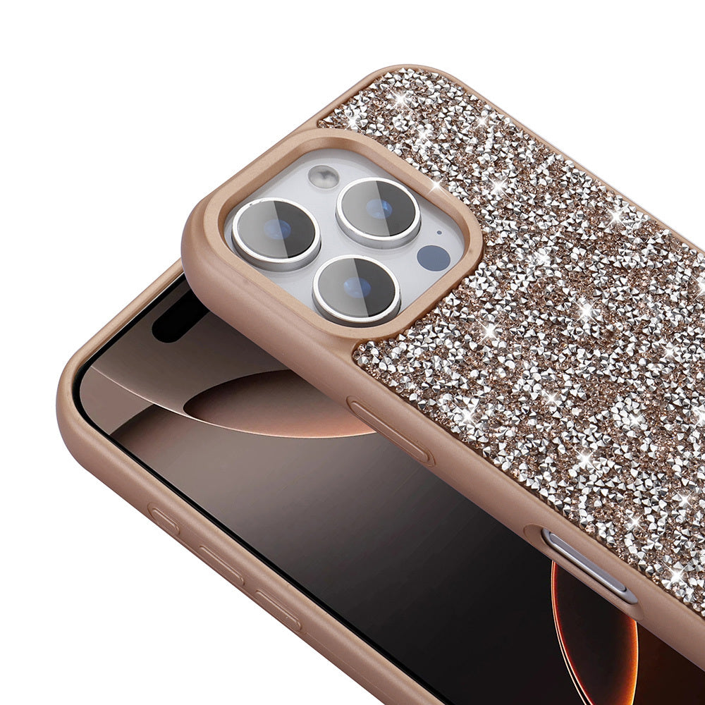 Apple iPhone 16 Pro Kılıf Parlak Taşlı Tasarım Zore Pırlanta Kapak Gri