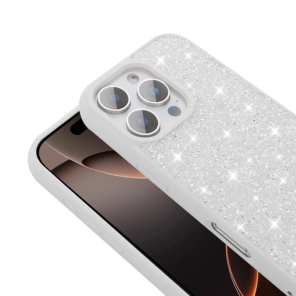 Apple iPhone 16 Pro Kılıf Parlak Taşlı Tasarım Zore Pırlanta Kapak Siyah