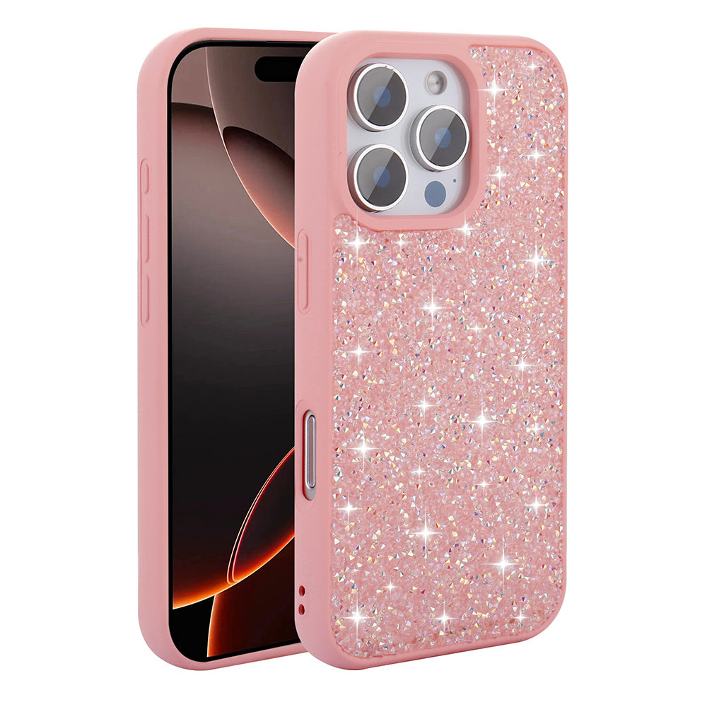 Apple iPhone 16 Pro Kılıf Parlak Taşlı Tasarım Zore Pırlanta Kapak Gri