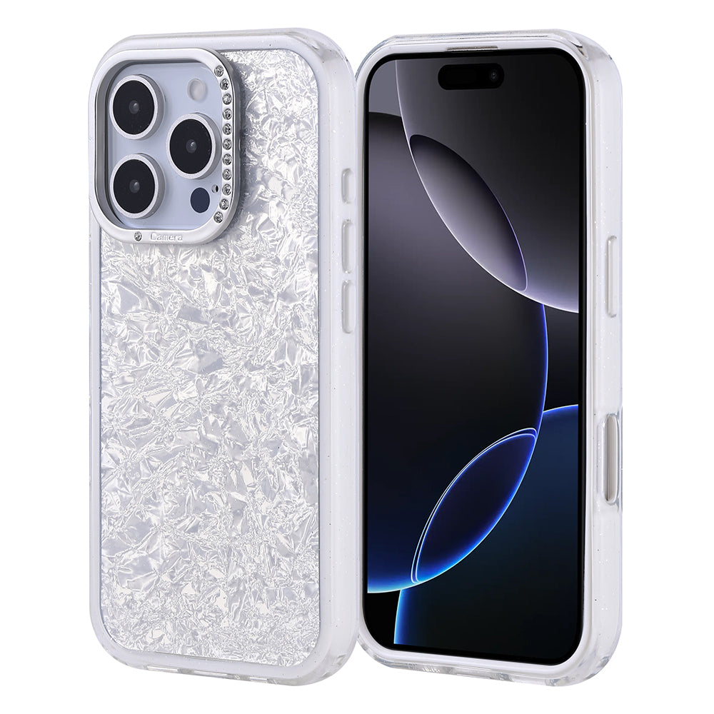 Apple iPhone 16 Pro Kılıf Taşlı Tasarım Zore Kapi Kapak Gümüş