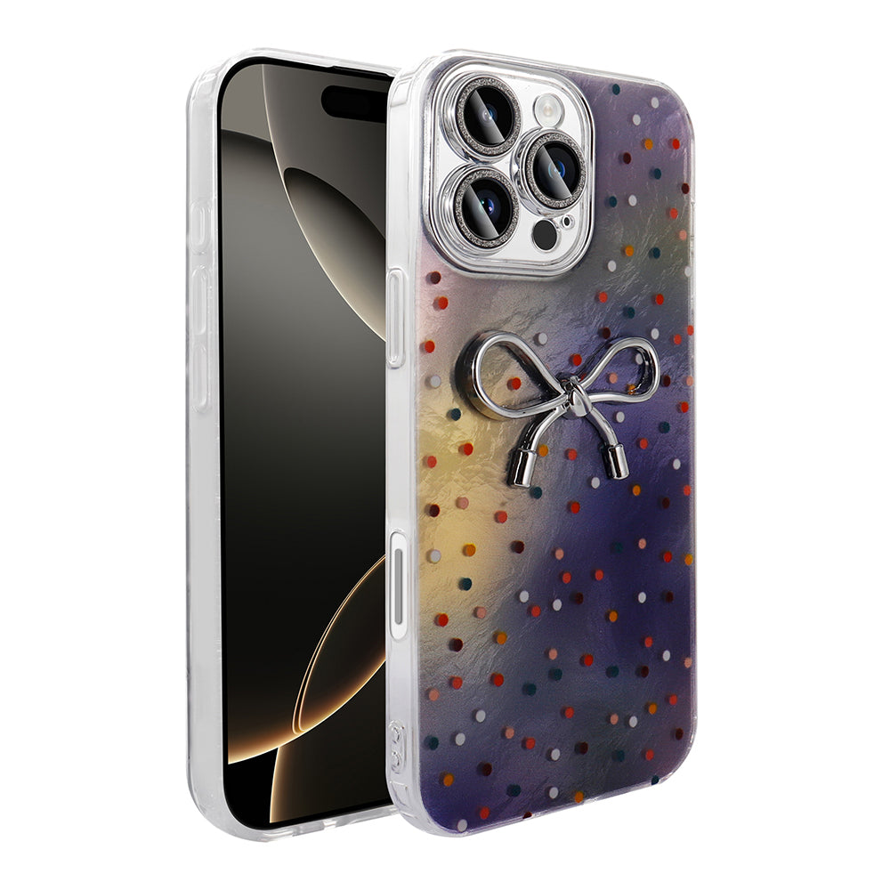 Apple iPhone 16 Pro Max Kılıf Kamera Korumalı Figürlü Zore Ponti Silikon Kapak Lila