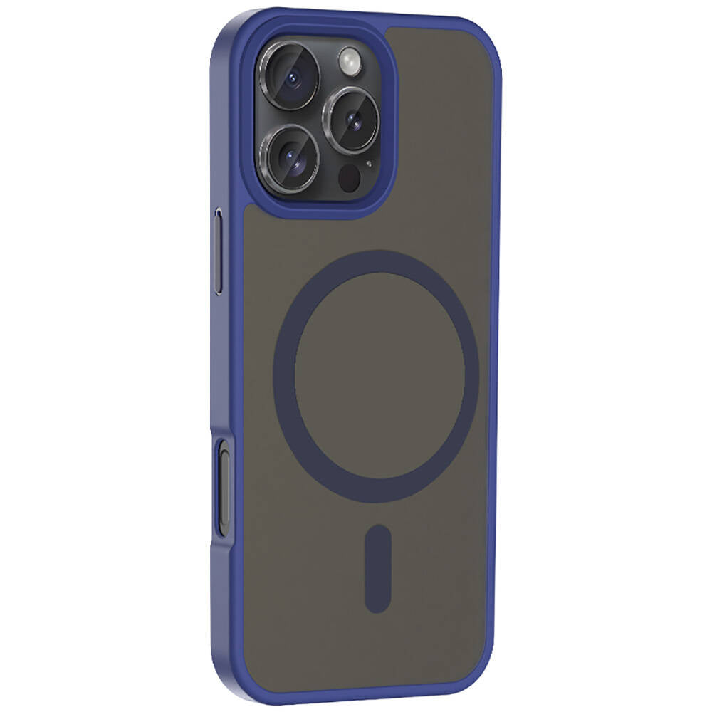 Apple iPhone 16 Pro Max Kılıf M-safe Şarj Özellikli Mat Arka Yüzey Zore Sio Kapak Siyah