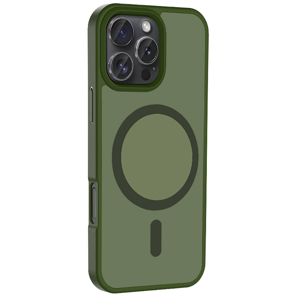 Apple iPhone 16 Pro Max Kılıf M-safe Şarj Özellikli Mat Arka Yüzey Zore Sio Kapak Derin Mor