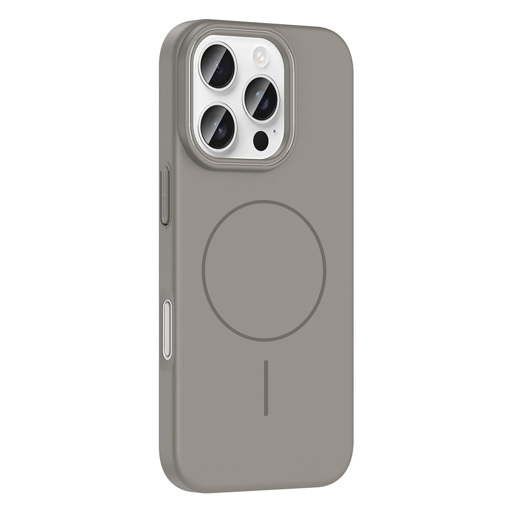 Apple iPhone 16 Pro Max Kılıf M-safe Şarj Özellikli Zore Ruby Sert Kapak Desert Titanyum