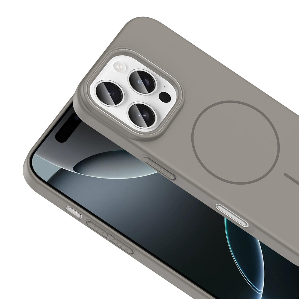 Apple iPhone 16 Pro Max Kılıf M-safe Şarj Özellikli Zore Ruby Sert Kapak Siyah