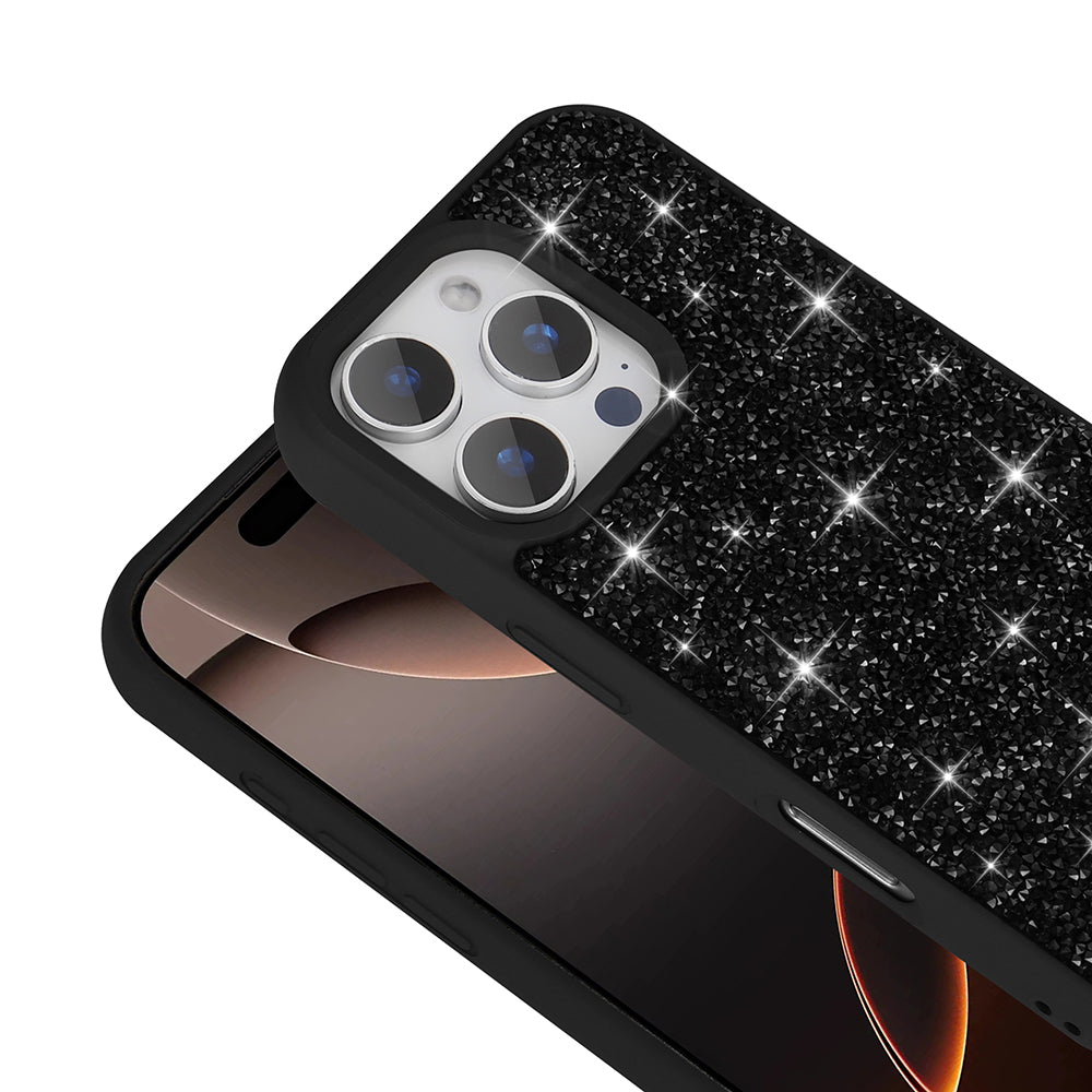 Apple iPhone 16 Pro Max Kılıf Parlak Taşlı Tasarım Zore Pırlanta Kapak Pembe