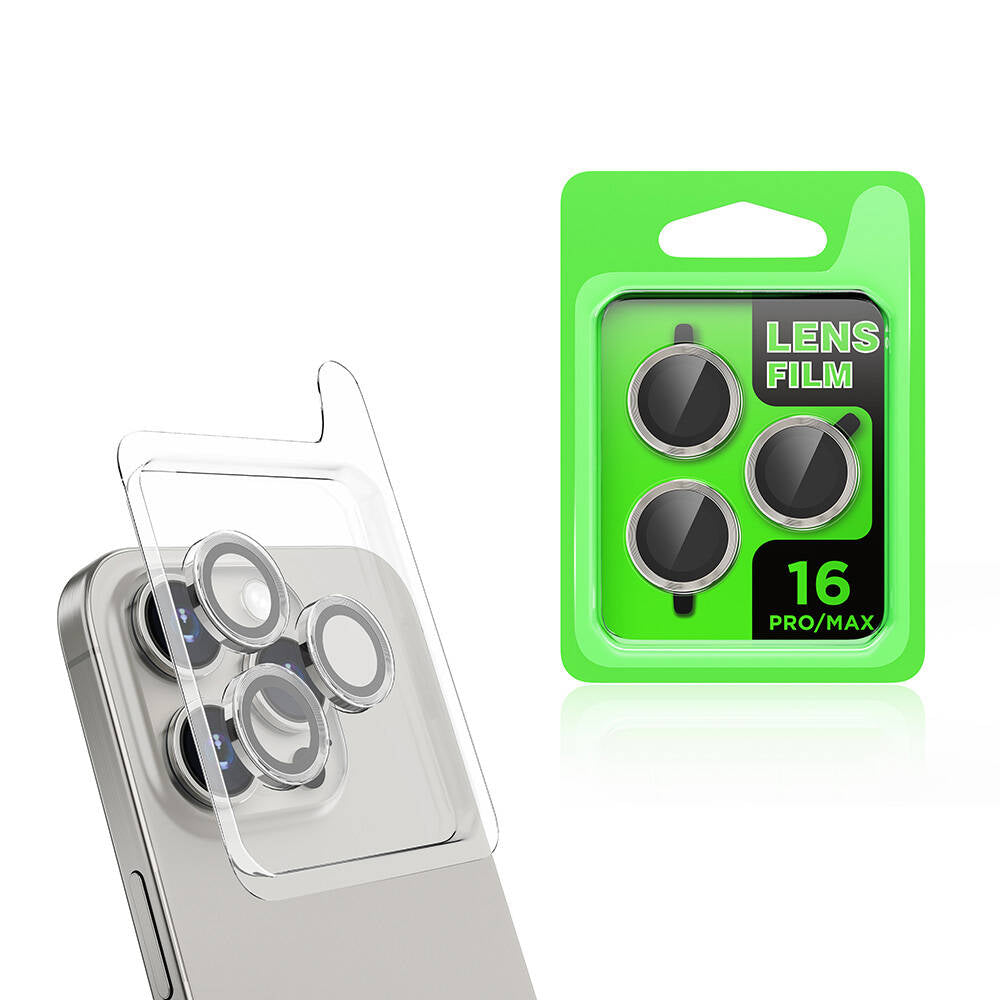 Apple iPhone 16 Pro Max Zore CL-07 Kamera Lens Koruyucu Gümüş